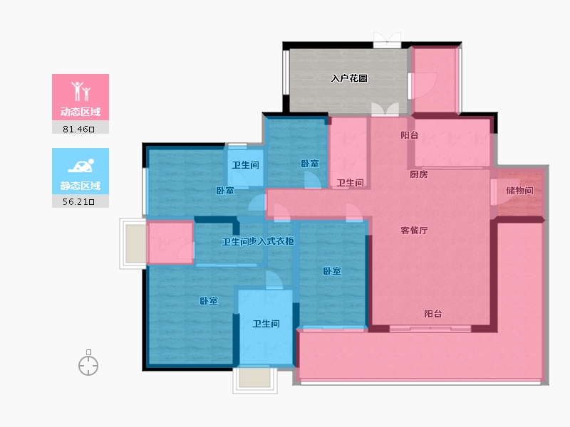 广东省-深圳市-万科翰邻城-133.00-户型库-动静分区