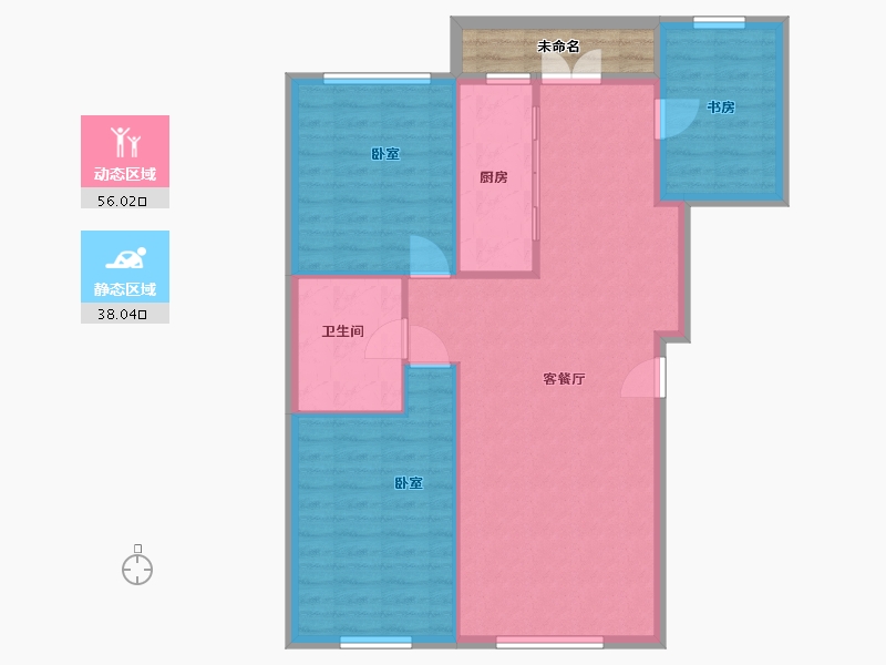 湖北省-武汉市-汉飞洋房印象-90.00-户型库-动静分区