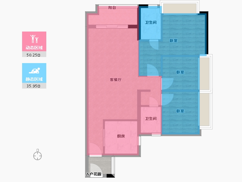 广东省-广州市-万科东荟城-80.00-户型库-动静分区