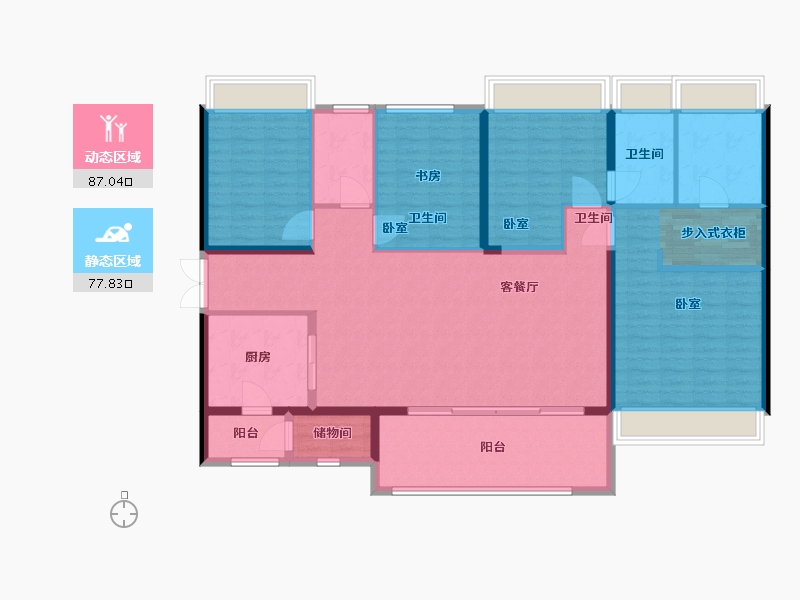 广东省-广州市-万科欧泊-150.00-户型库-动静分区