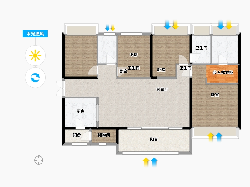 广东省-广州市-万科欧泊-150.00-户型库-采光通风