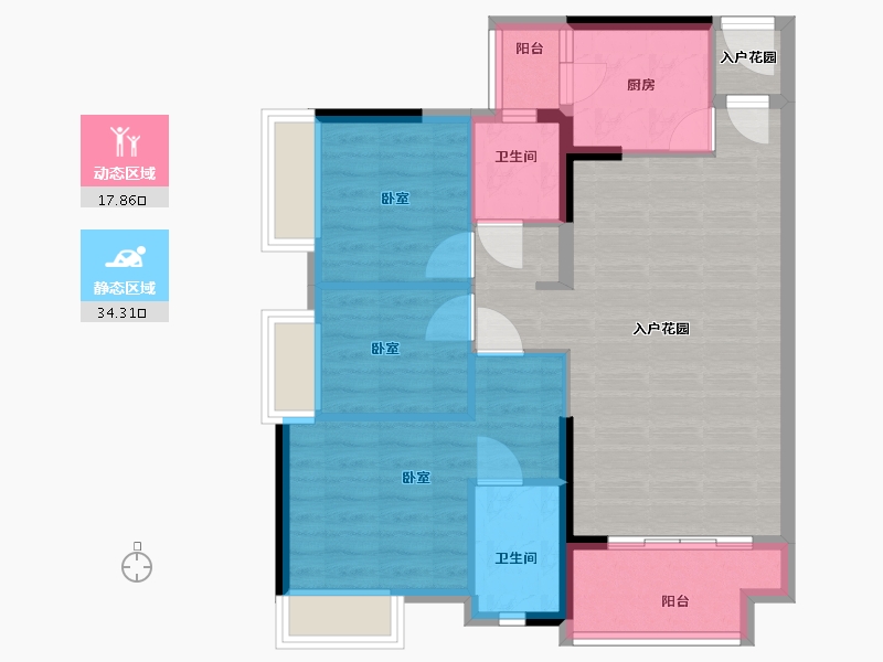 广东省-广州市-万科东荟城-78.00-户型库-动静分区