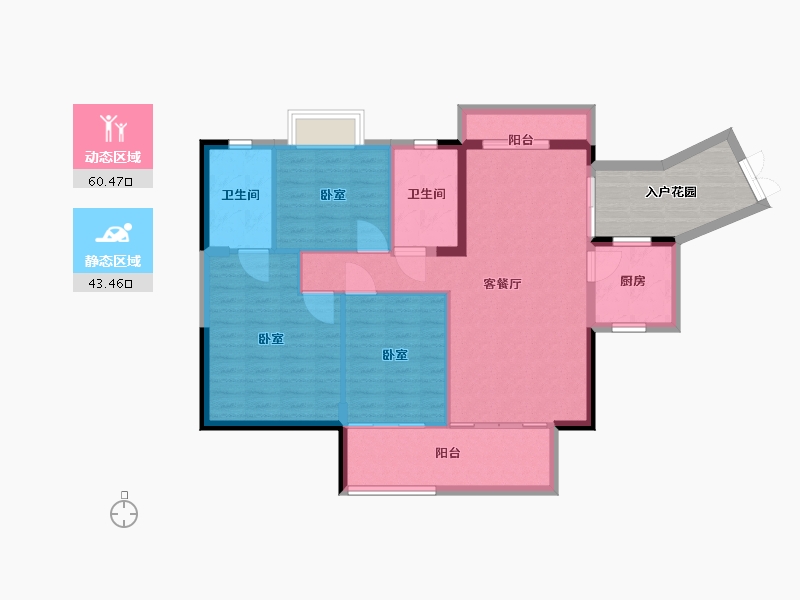 广东省-广州市-汇东国际花园-103.00-户型库-动静分区