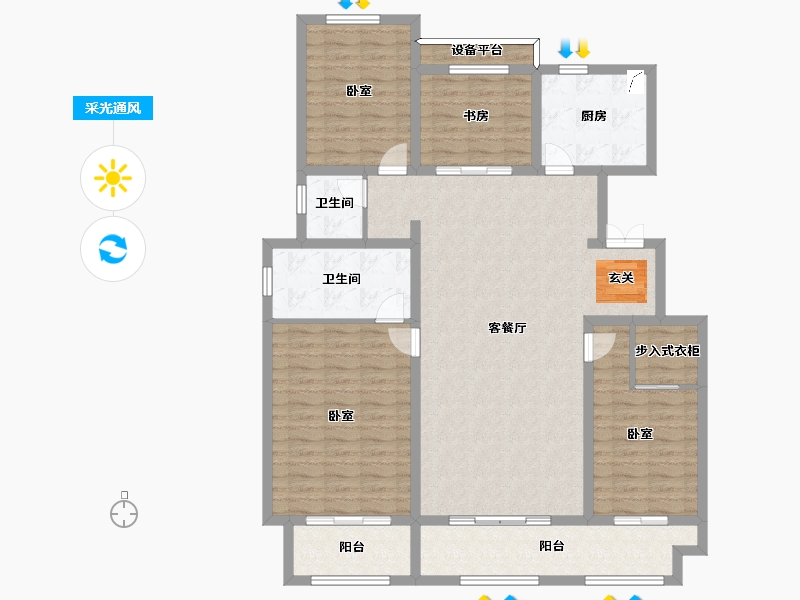 河北省-保定市-朝阳首府-131.10-户型库-采光通风