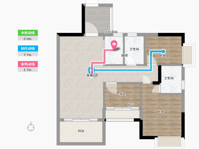 广东省-广州市-汇东国际花园-76.01-户型库-动静线