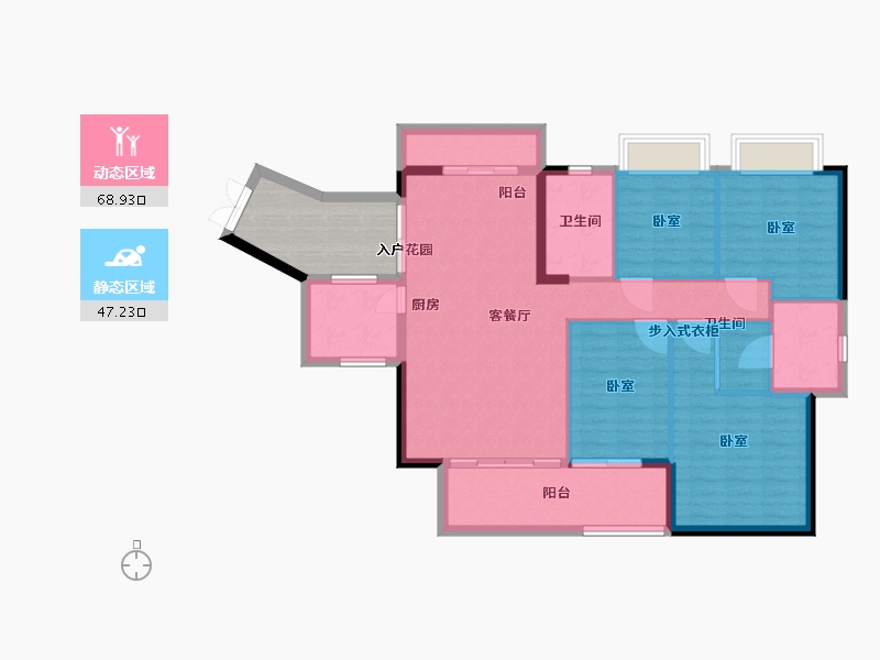 广东省-广州市-汇东国际花园-113.48-户型库-动静分区