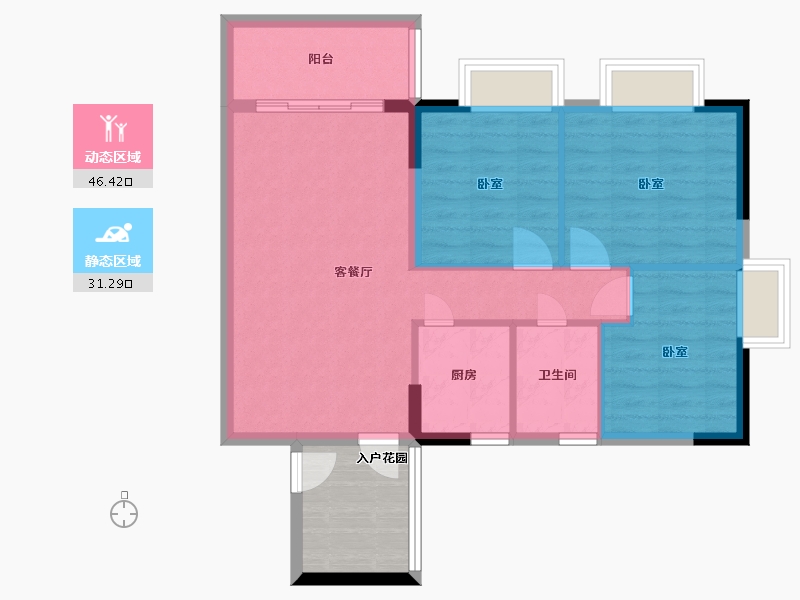 广东省-广州市-云山名都-76.01-户型库-动静分区