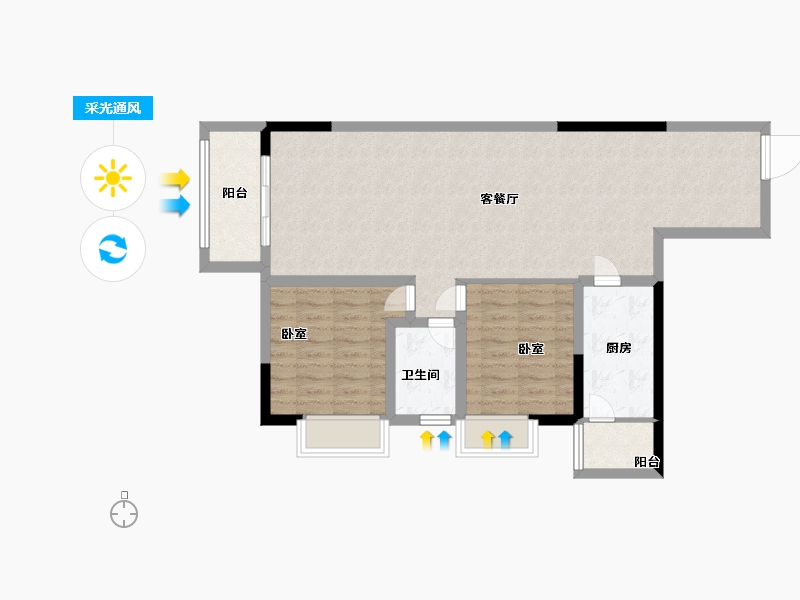 广东省-广州市-云山名都-83.00-户型库-采光通风