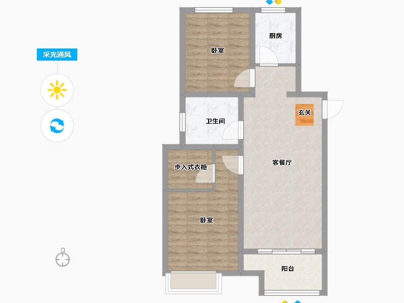 河北省-保定市-朝阳首府-73.00-户型库-采光通风