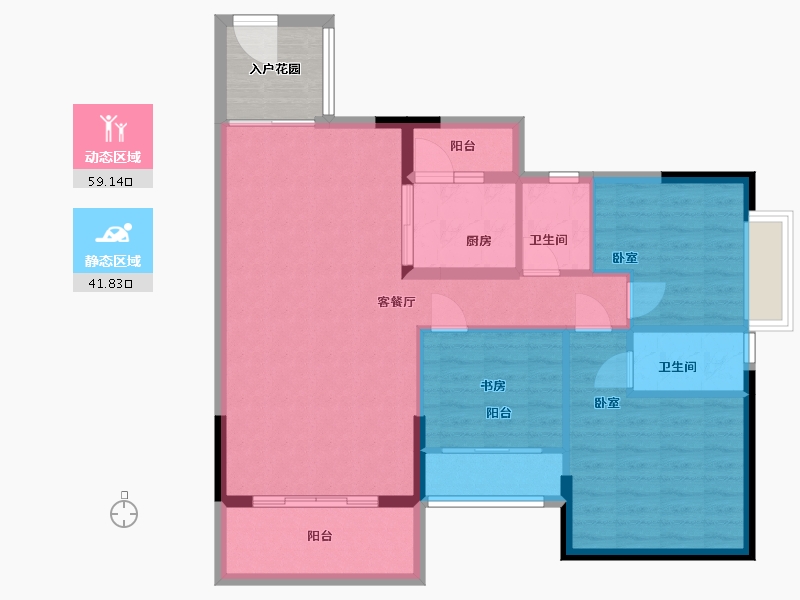 广东省-广州市-汇东国际花园-96.00-户型库-动静分区