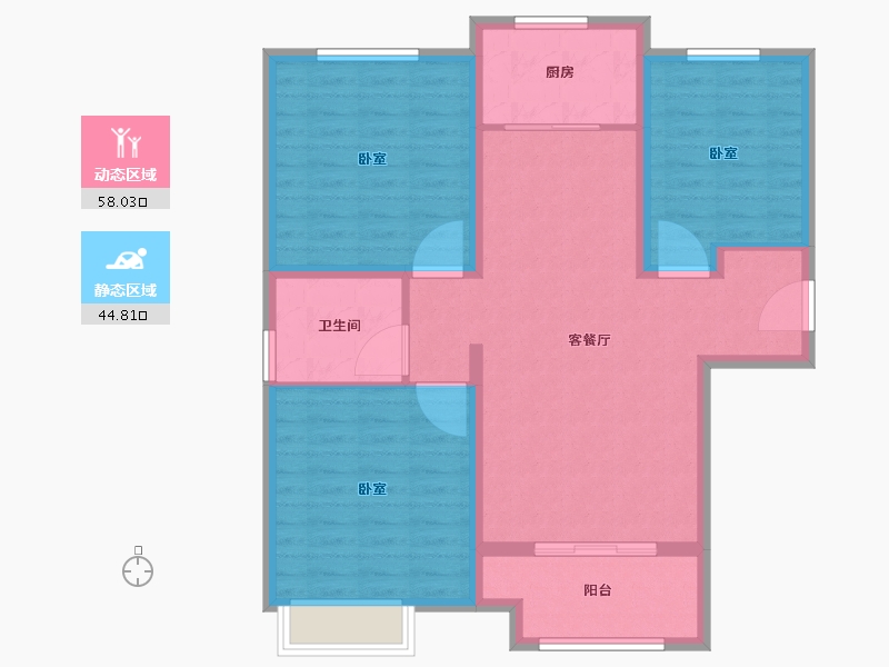 河北省-保定市-朝阳首府-92.66-户型库-动静分区