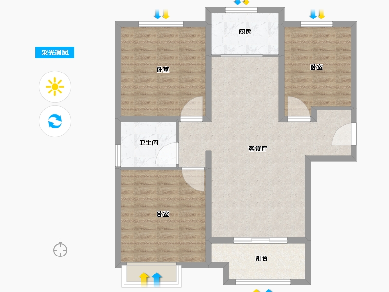 河北省-保定市-朝阳首府-92.66-户型库-采光通风