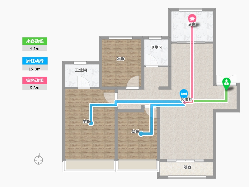 内蒙古自治区-包头市-吾悦华府-129.00-户型库-动静线