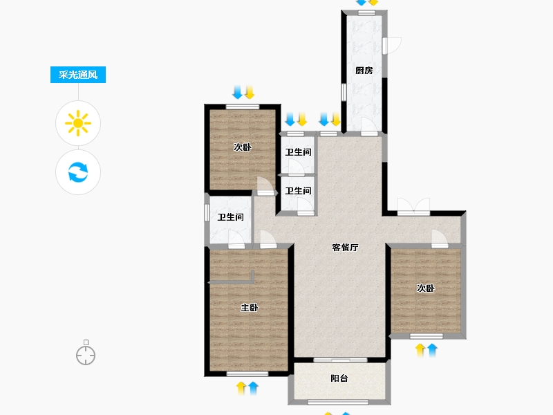 河北省-石家庄市-维多利亚时代-119.91-户型库-采光通风