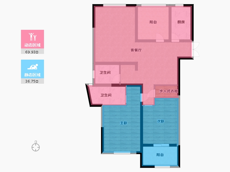 江苏省-常州市-阳光龙庭-94.40-户型库-动静分区