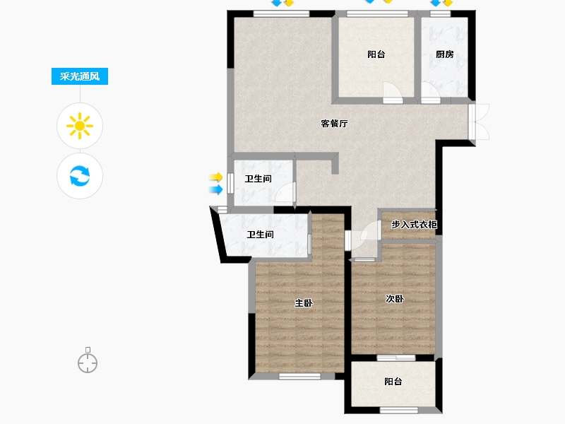 江苏省-常州市-阳光龙庭-94.40-户型库-采光通风