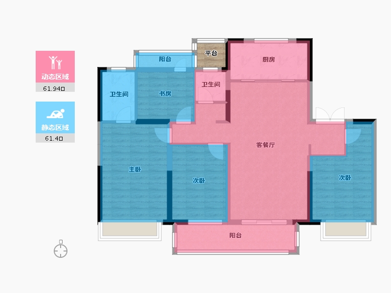 浙江省-宁波市-江汇城-112.36-户型库-动静分区