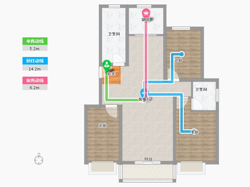 河北省-石家庄市-蓝湾半岛-106.01-户型库-动静线