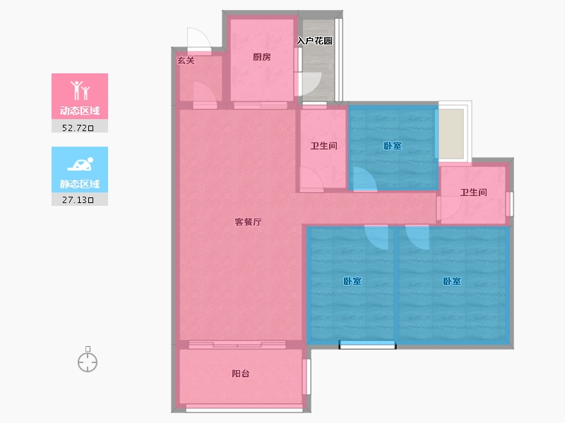 广东省-广州市-轩逸荟-74.00-户型库-动静分区