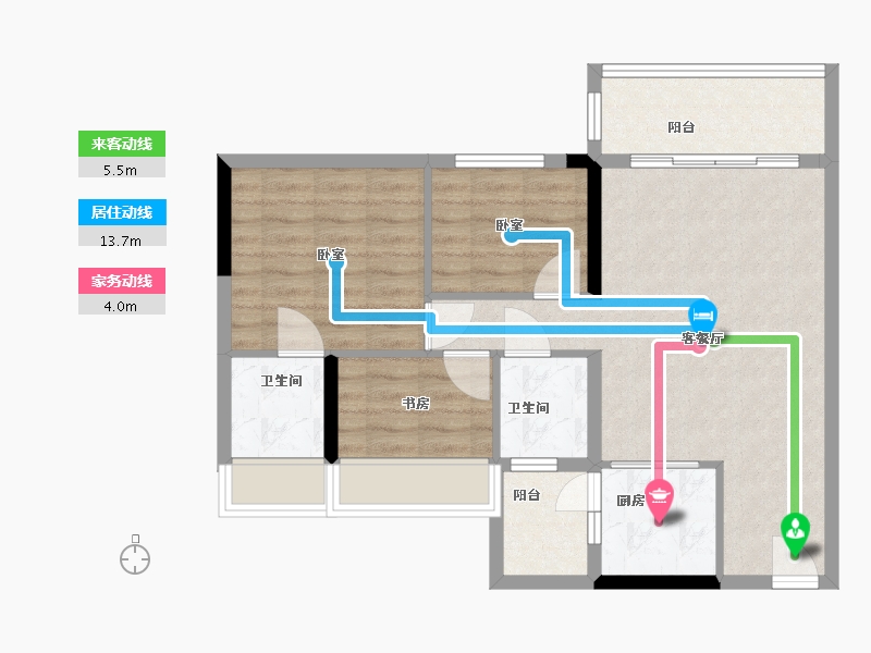 广东省-广州市-轩逸荟-75.00-户型库-动静线