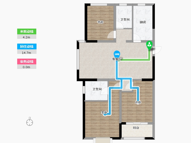 江苏省-常州市-百大康桥-96.80-户型库-动静线