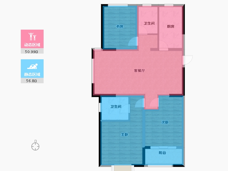 江苏省-常州市-百大康桥-96.80-户型库-动静分区