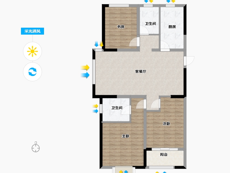 江苏省-常州市-百大康桥-96.80-户型库-采光通风