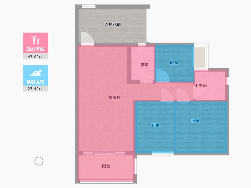 广东省-广州市-轩逸荟-78.00-户型库-动静分区