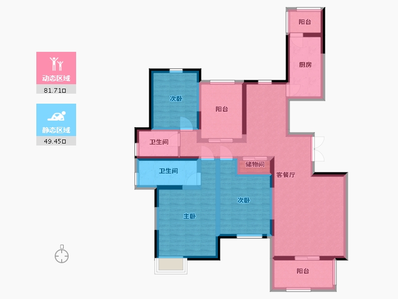 江苏省-苏州市-建屋海德公园-115.20-户型库-动静分区