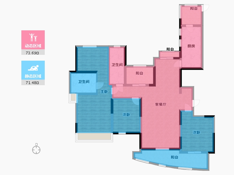 江苏省-苏州市-建屋海德公园-128.40-户型库-动静分区