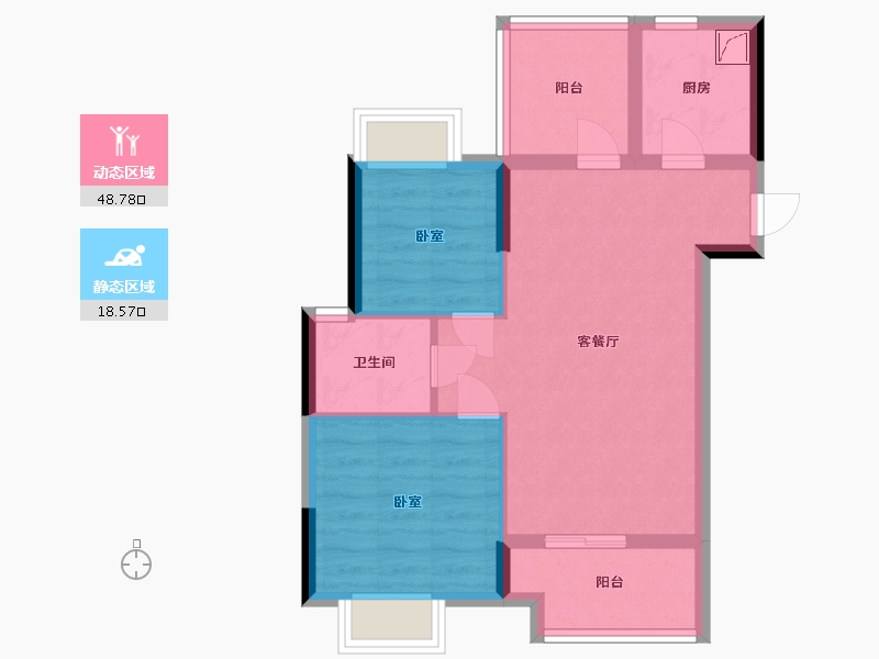 广东省-清远市-勤天熹乐谷-59.42-户型库-动静分区