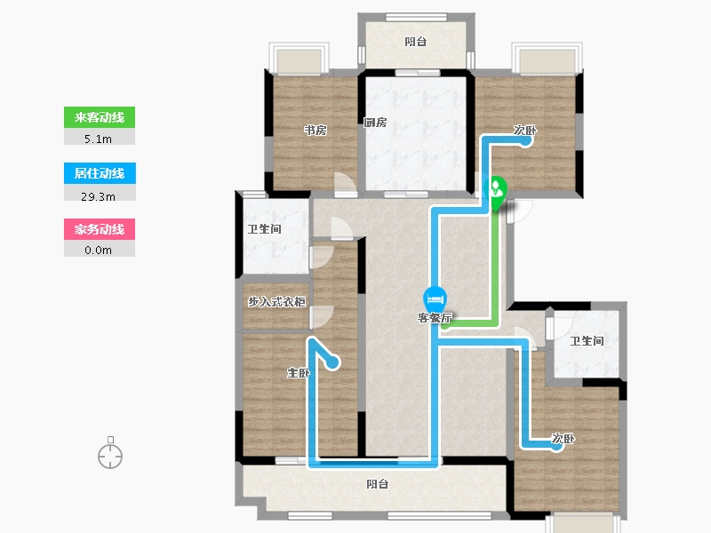 江苏省-苏州市-建屋海德公园-136.00-户型库-动静线