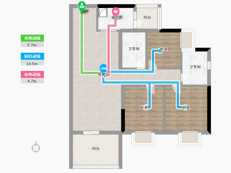 广东省-清远市-勤天熹乐谷-76.43-户型库-动静线