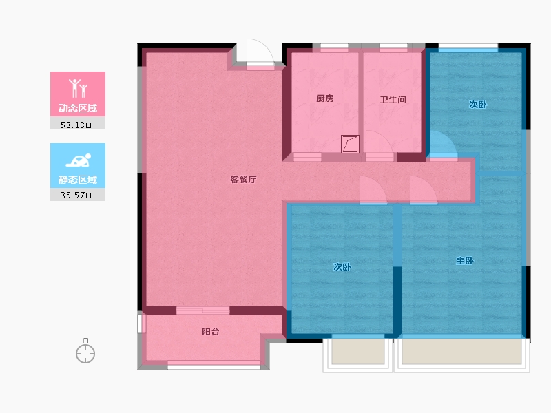 江苏省-苏州市-建屋海德公园-78.40-户型库-动静分区