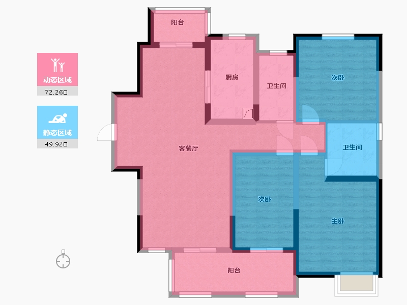 江苏省-苏州市-建屋海德公园-108.80-户型库-动静分区