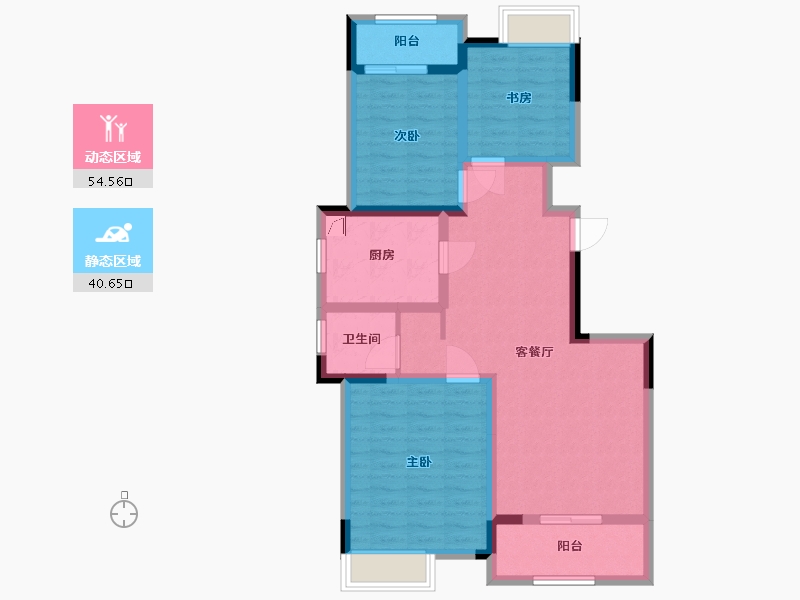 江苏省-苏州市-建屋海德公园-84.00-户型库-动静分区