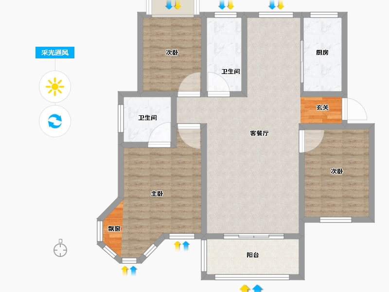 江苏省-宿迁市-金茂府-99.00-户型库-采光通风