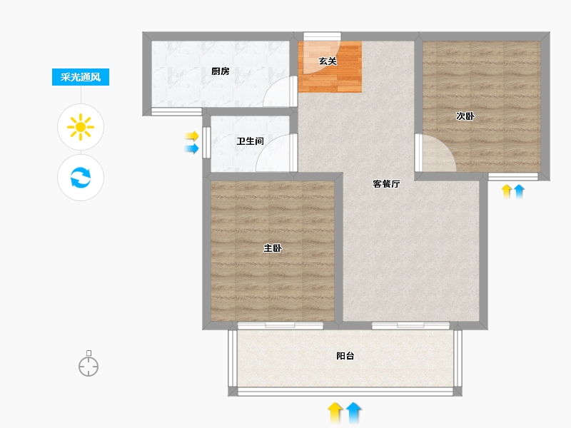 江苏省-宿迁市-金茂府-82.00-户型库-采光通风