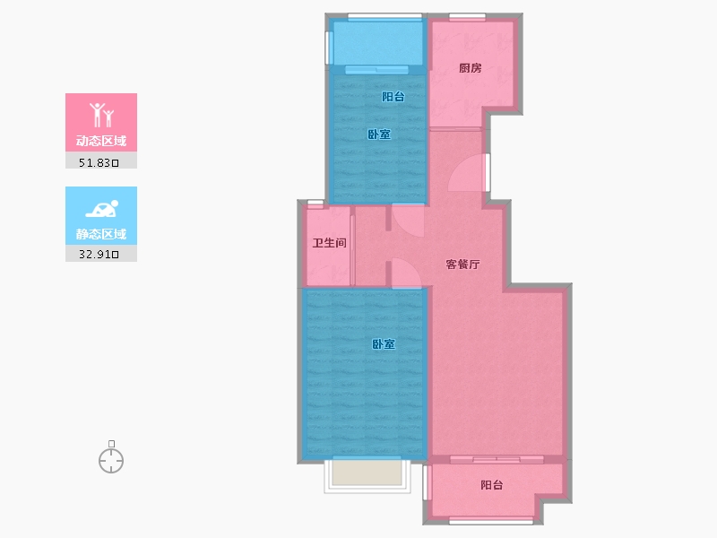 湖南省-常德市-林城—兰乔圣菲-76.45-户型库-动静分区