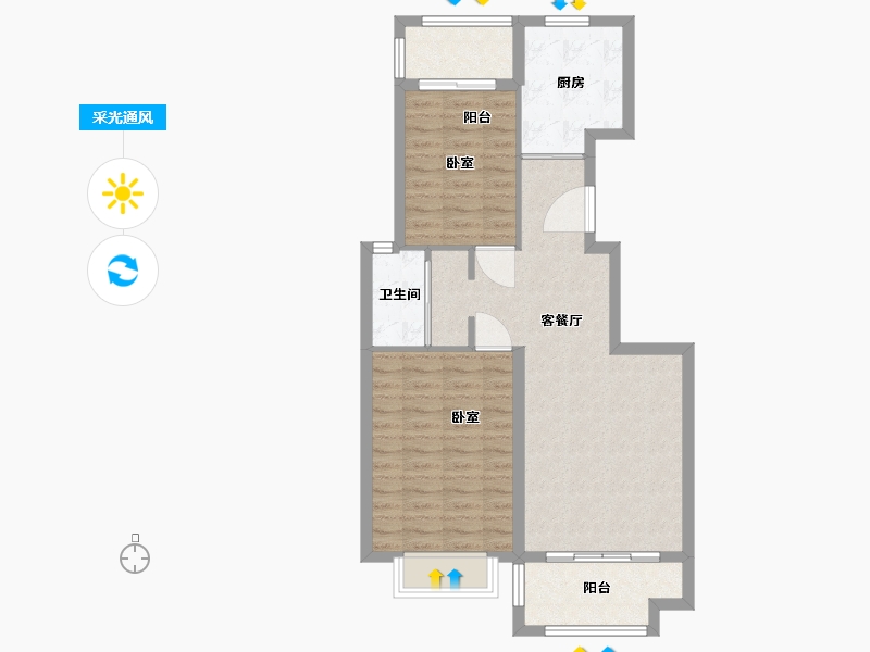 湖南省-常德市-林城—兰乔圣菲-76.45-户型库-采光通风