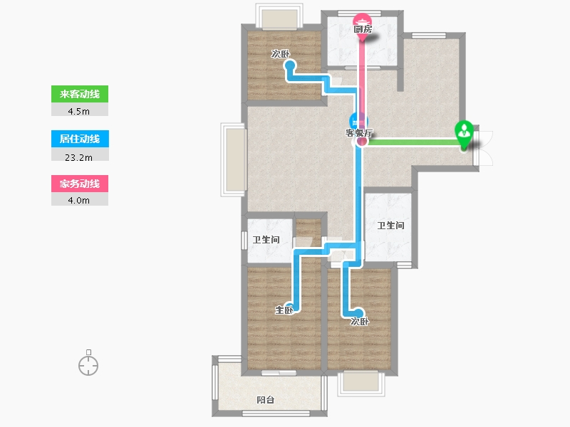 江苏省-淮安市-德汇公馆-100.00-户型库-动静线