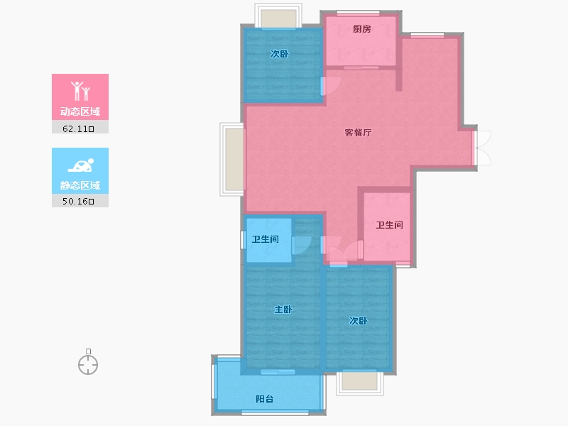 江苏省-淮安市-德汇公馆-100.00-户型库-动静分区