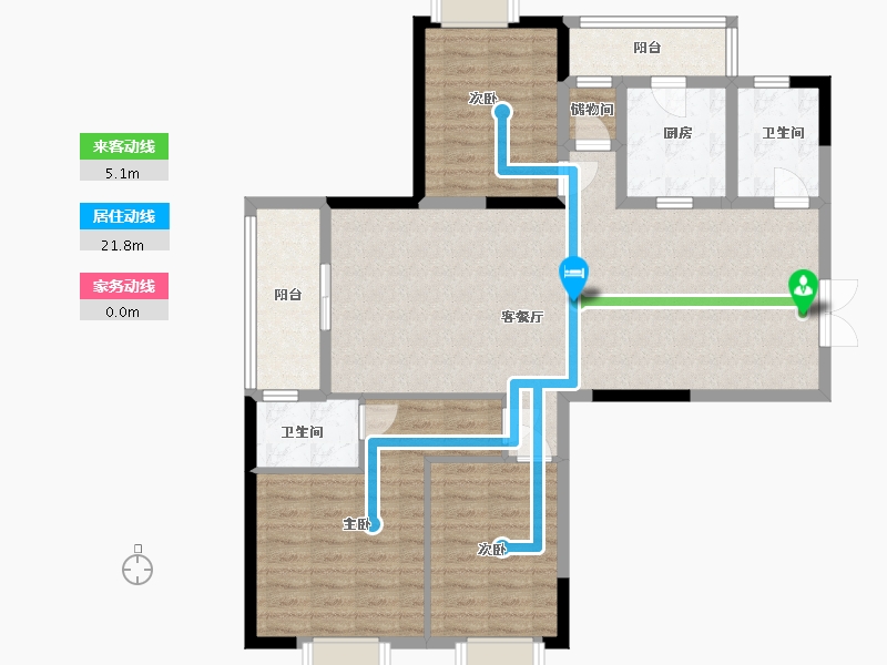 江苏省-淮安市-南浦佳园-110.00-户型库-动静线