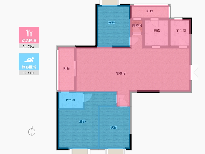 江苏省-淮安市-南浦佳园-110.00-户型库-动静分区