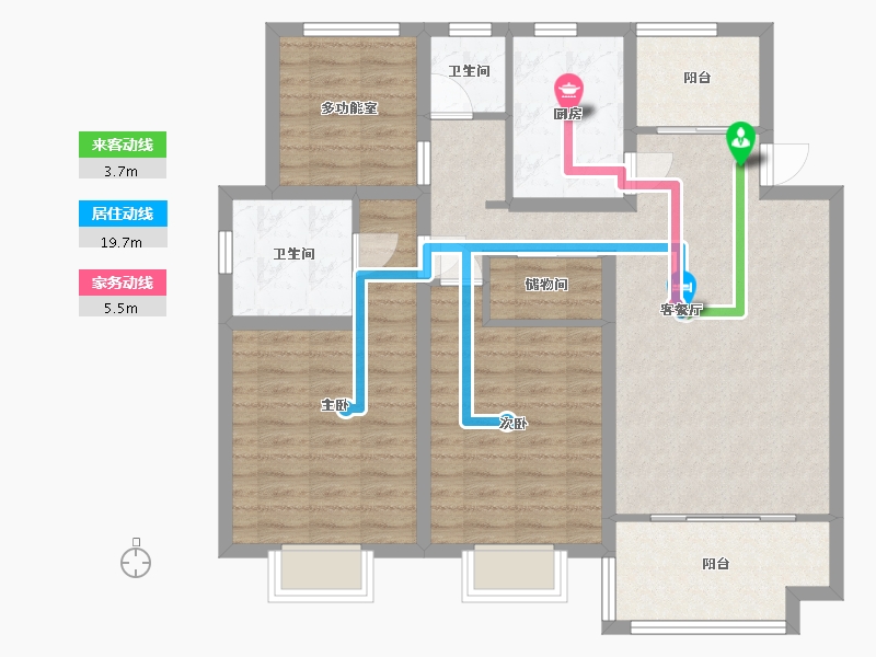 江苏省-淮安市-德汇公馆-97.50-户型库-动静线