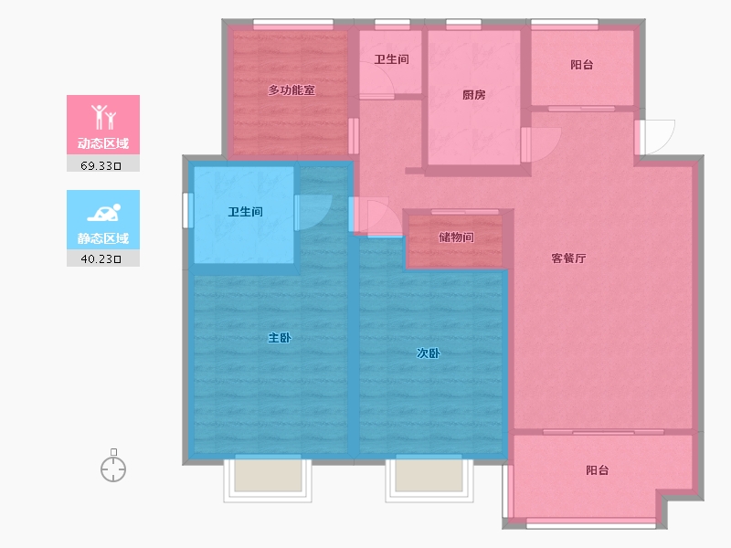 江苏省-淮安市-德汇公馆-97.50-户型库-动静分区