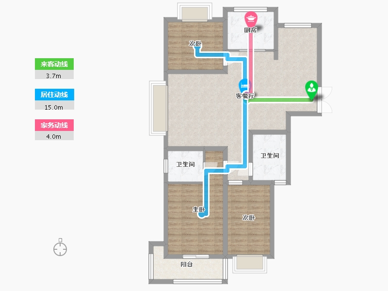 江苏省-淮安市-德汇公馆-100.00-户型库-动静线