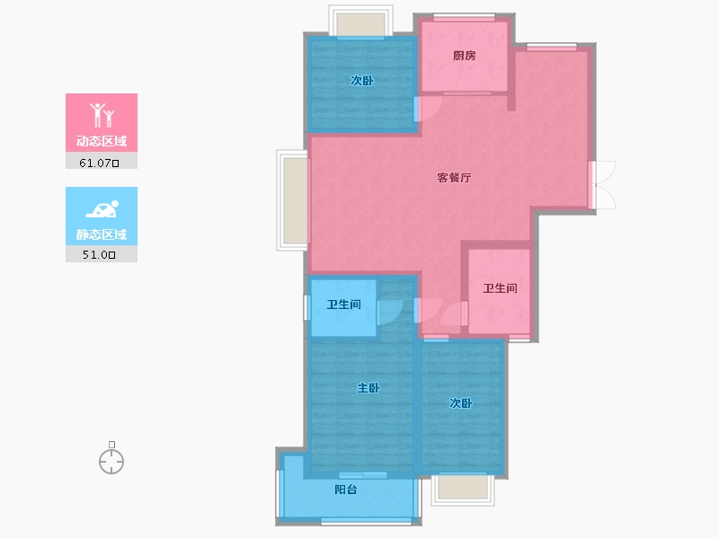 江苏省-淮安市-德汇公馆-100.00-户型库-动静分区