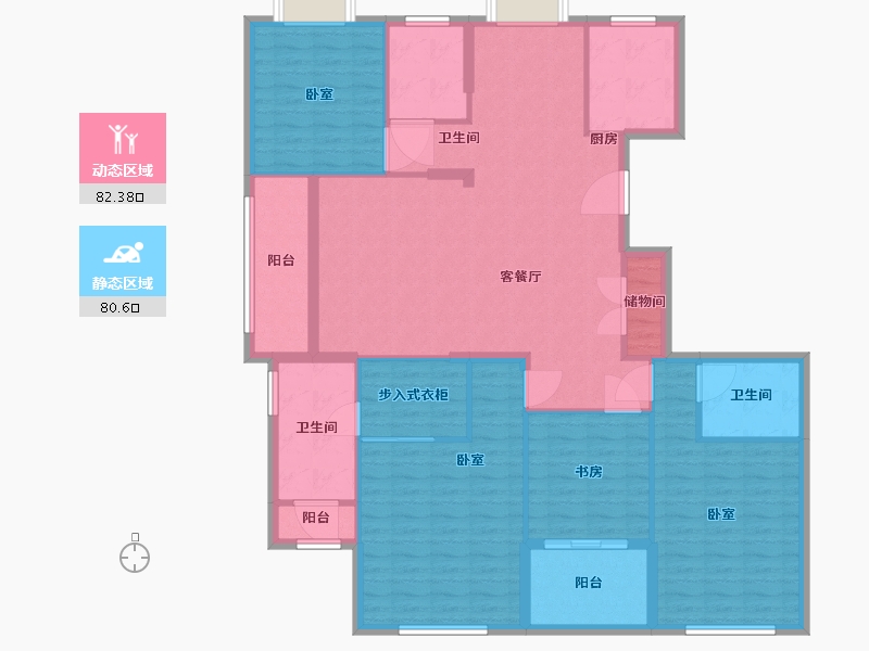 湖南省-常德市-林城—兰乔圣菲-148.12-户型库-动静分区