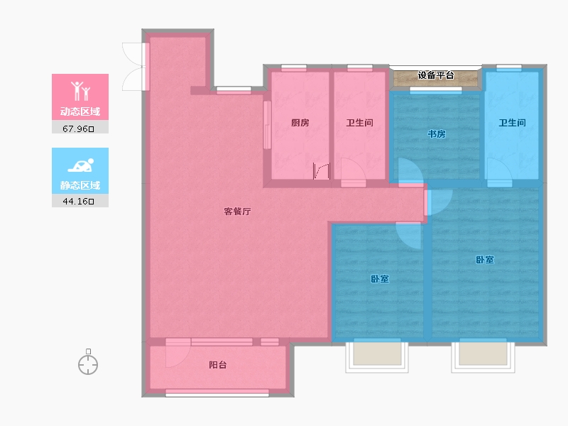 陕西省-渭南市-富力城-101.54-户型库-动静分区